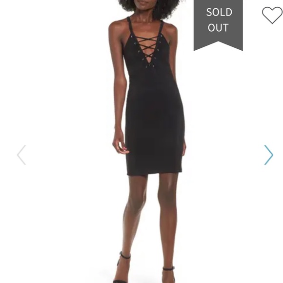NWT Black Leith Noir Lace Up Bodycon Dress - Picture 14 of 14